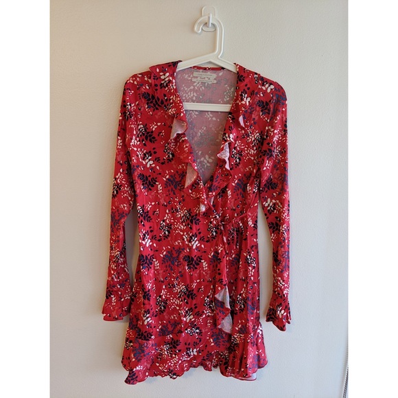 Urban Outfitters Floral Wrap Front Mini Dress - Picture 2 of 4